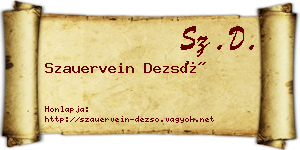 Szauervein Dezső névjegykártya