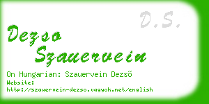 dezso szauervein business card